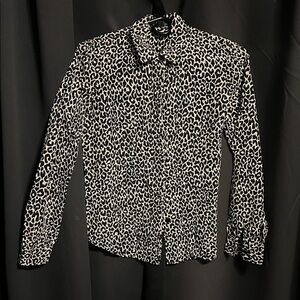 Theory Black and White Patterned Men's Shirt